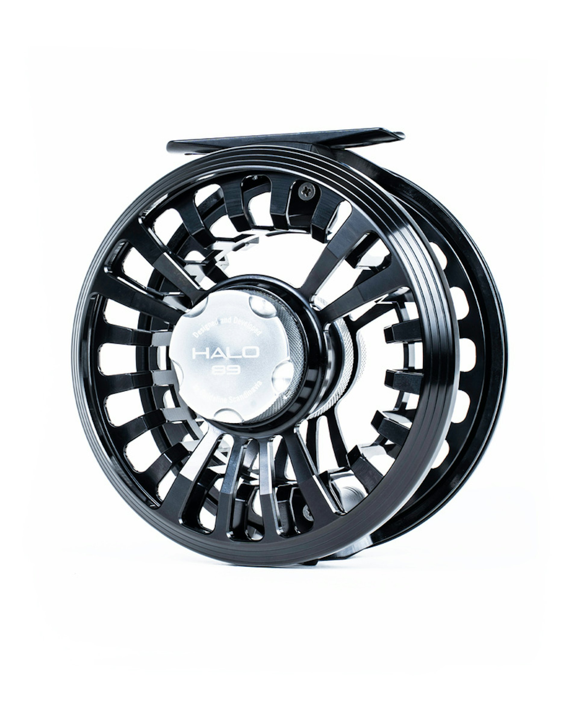 Guideline Halo Black Stealth 4/5 large arbor fly reel, mint with